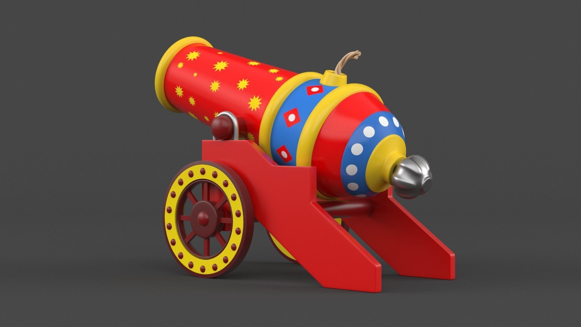 Circus Cannon 3D model_4