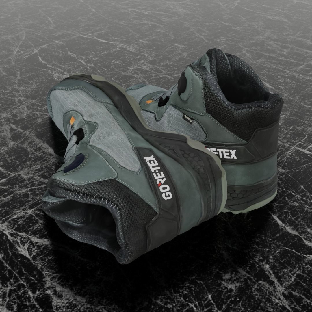 UNIKHAN WORK BOOTS 3D - LIGHT GREEN Low-poly 3D model_6