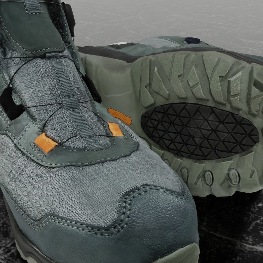 UNIKHAN WORK BOOTS 3D - LIGHT GREEN Low-poly 3D model_9