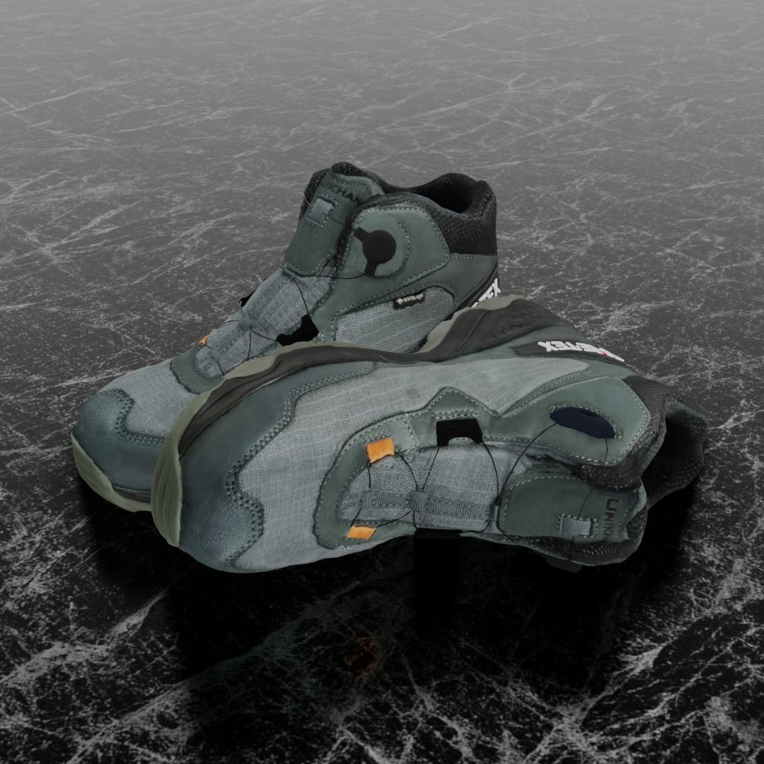 UNIKHAN WORK BOOTS 3D - LIGHT GREEN Low-poly 3D model_1