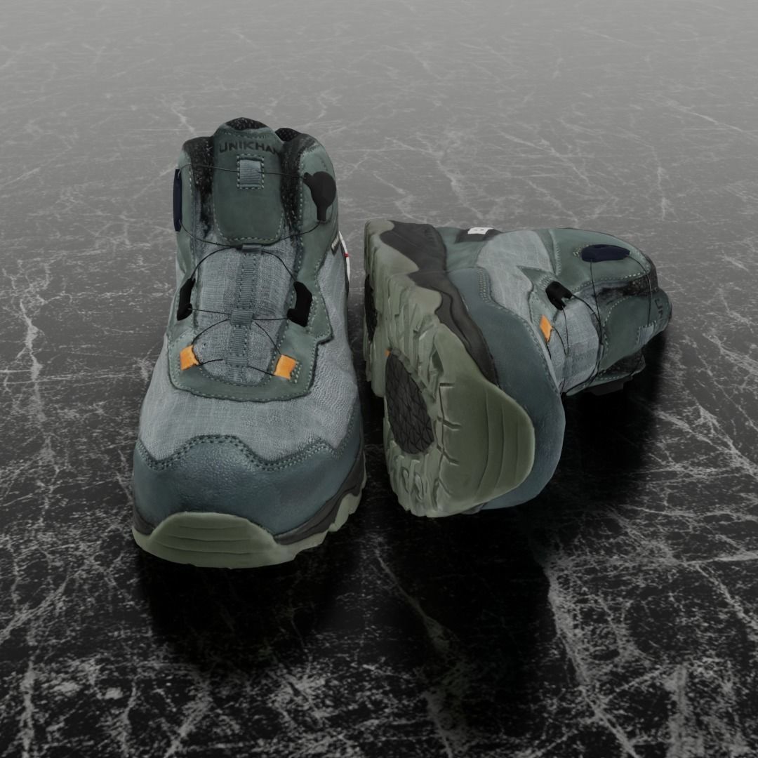 UNIKHAN WORK BOOTS 3D - LIGHT GREEN Low-poly 3D model_3