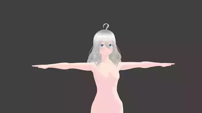 T pose rigged model - Elaina anime girl 3D model