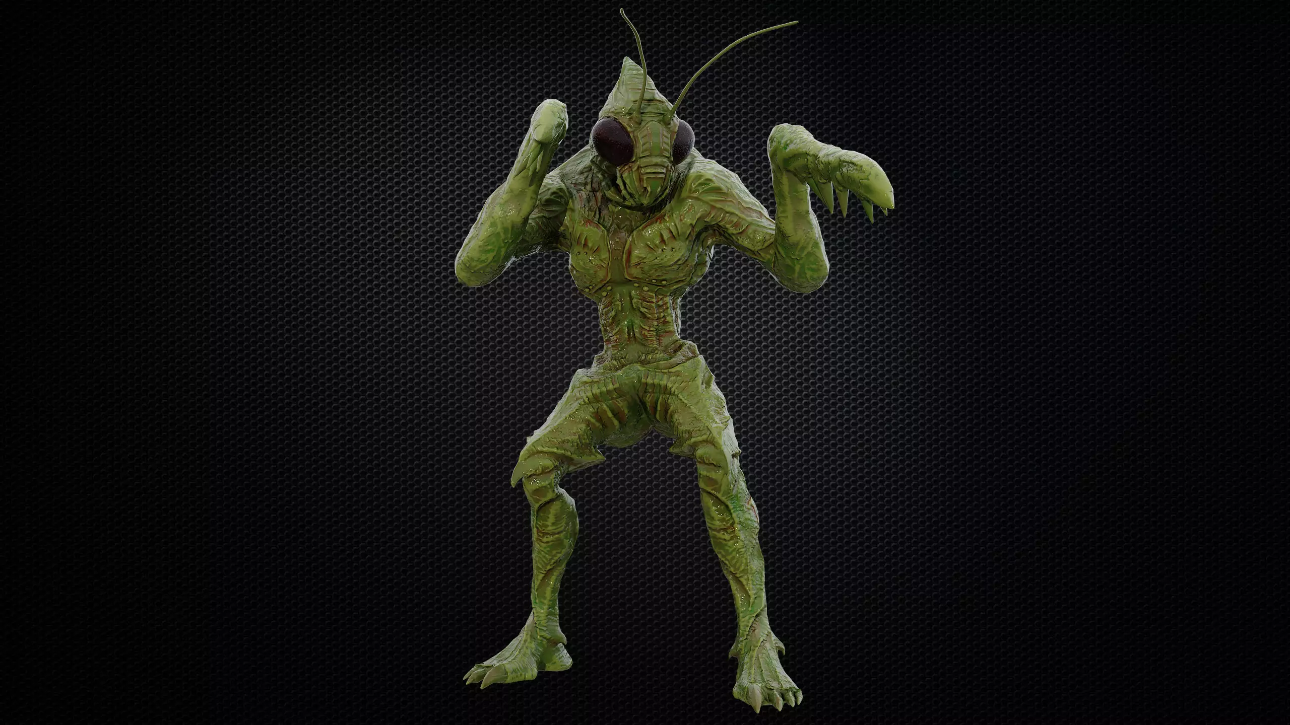 Mantis Human - Bio-Weapon Creature Low-poly 3D model