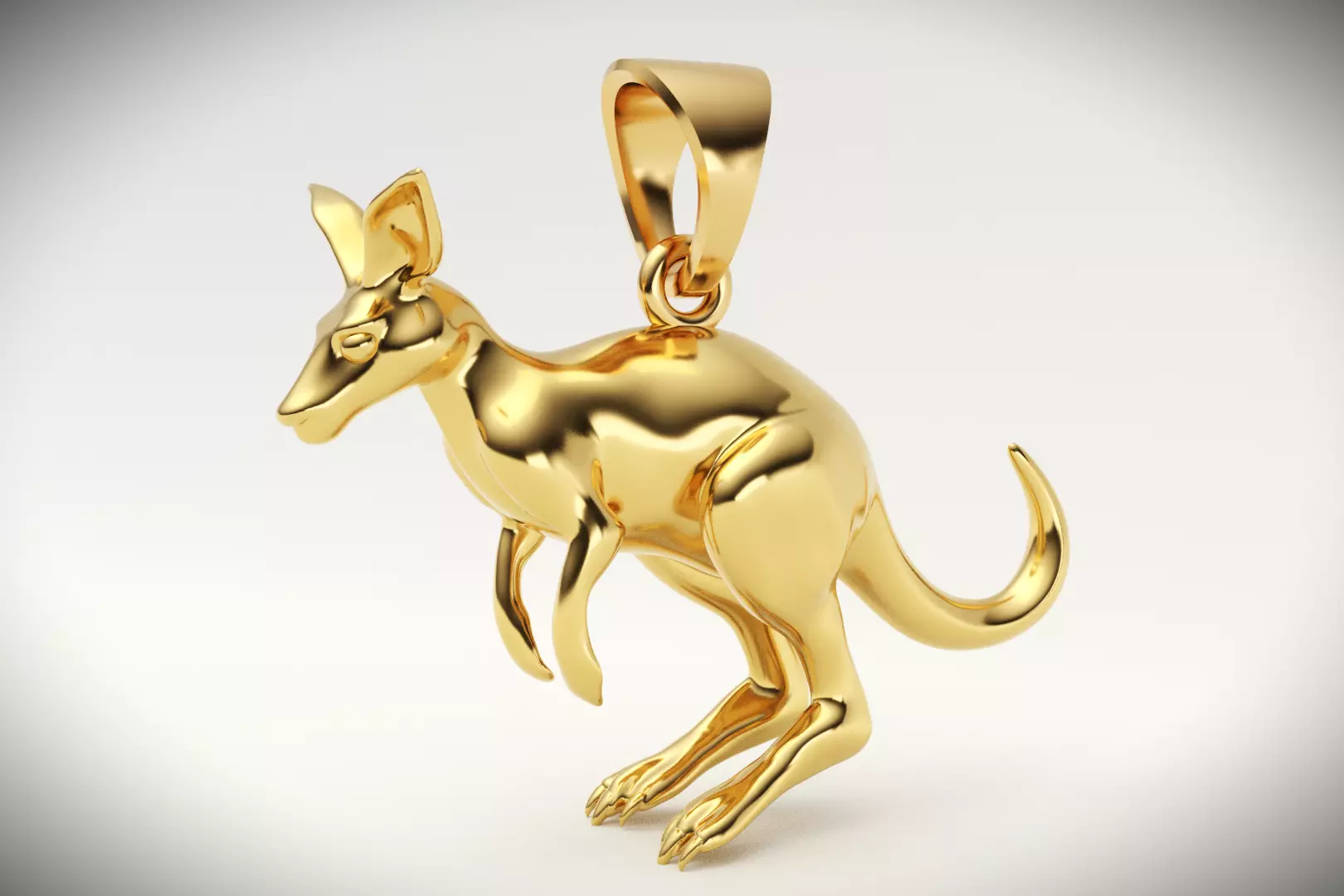 kangaroo pendant charm  3D print model_0