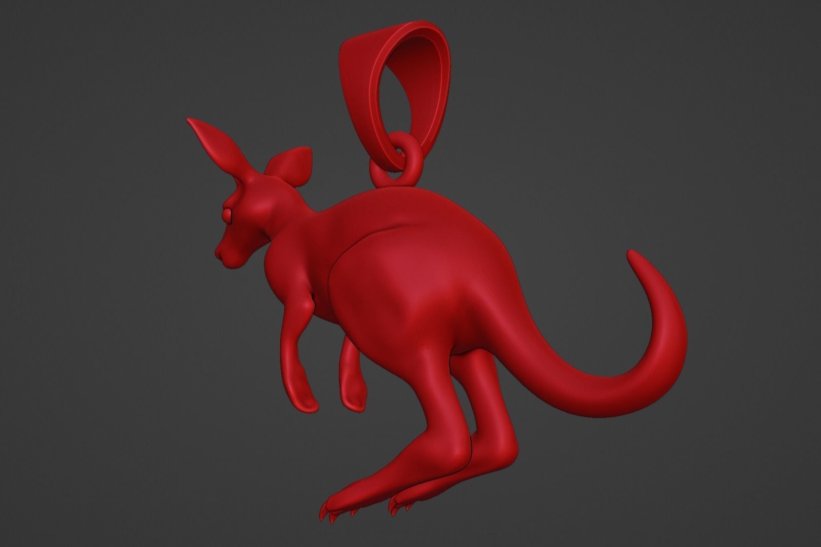 kangaroo pendant charm  3D print model_5