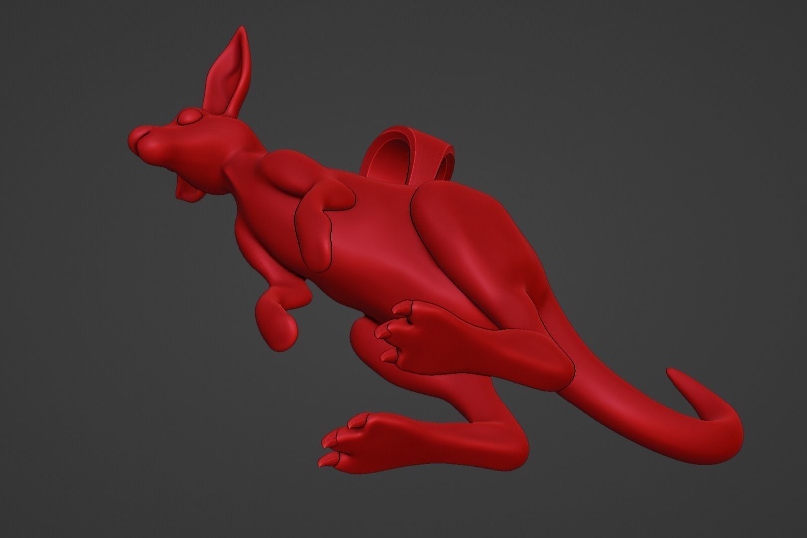 kangaroo pendant charm  3D print model_4