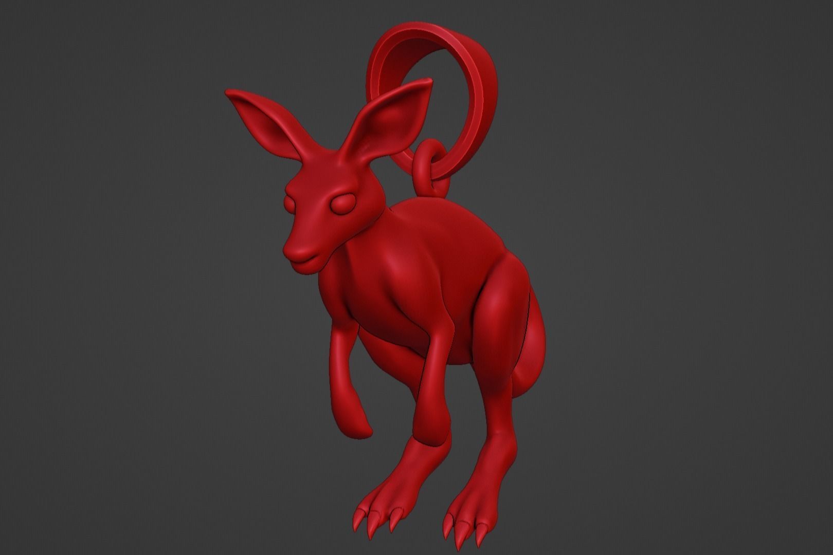 kangaroo pendant charm  3D print model_3