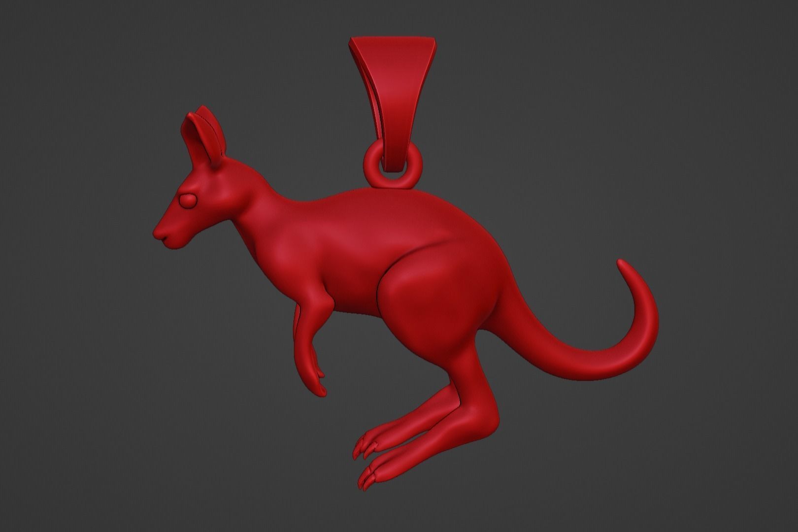kangaroo pendant charm  3D print model_2