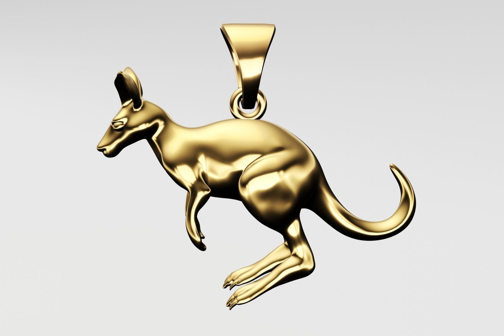 kangaroo pendant charm  3D print model_1