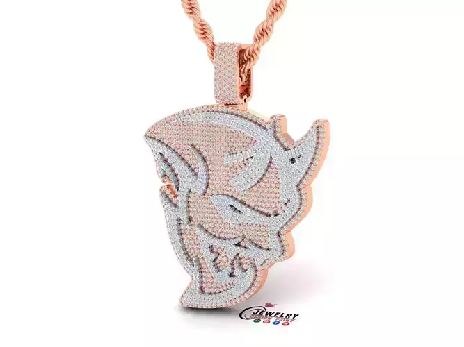 Custom SRT Dodge Hellcat Diamond Pendant - SRT Demon Face  3D print model