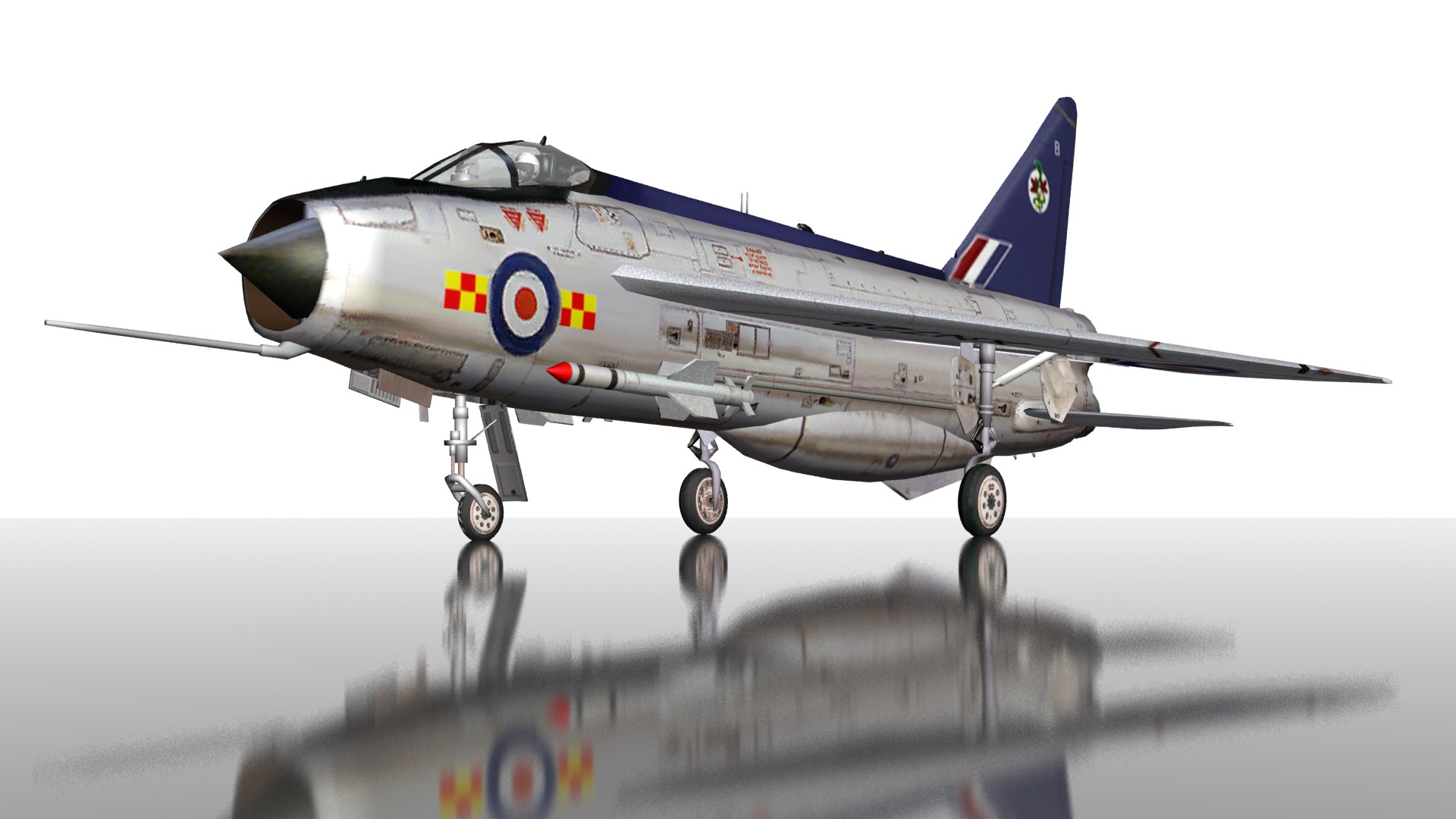 RAF English Electric Lightning F2 3D Model Game ready .max .obj .3ds