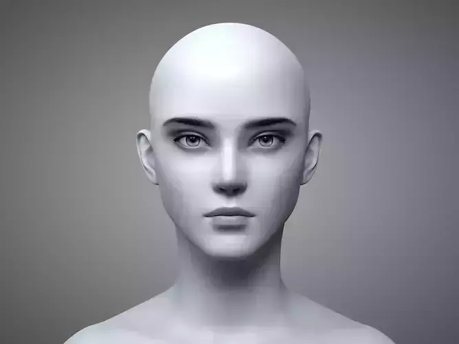 Young Female Head 3D model