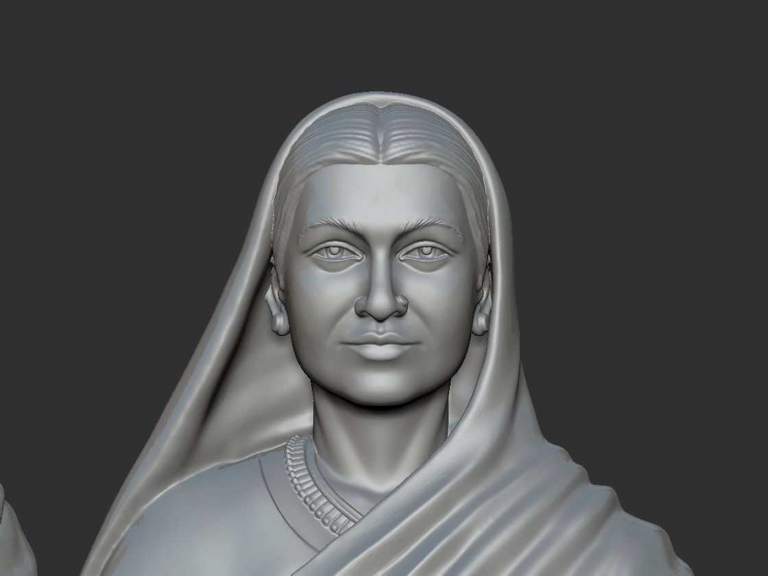 Jyotiba Phule  Savitribai Phule Bust 3D print model_6