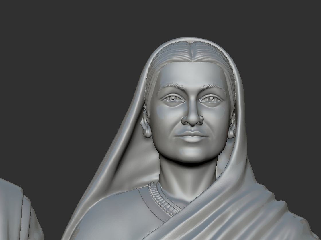 Jyotiba Phule  Savitribai Phule Bust 3D print model_7