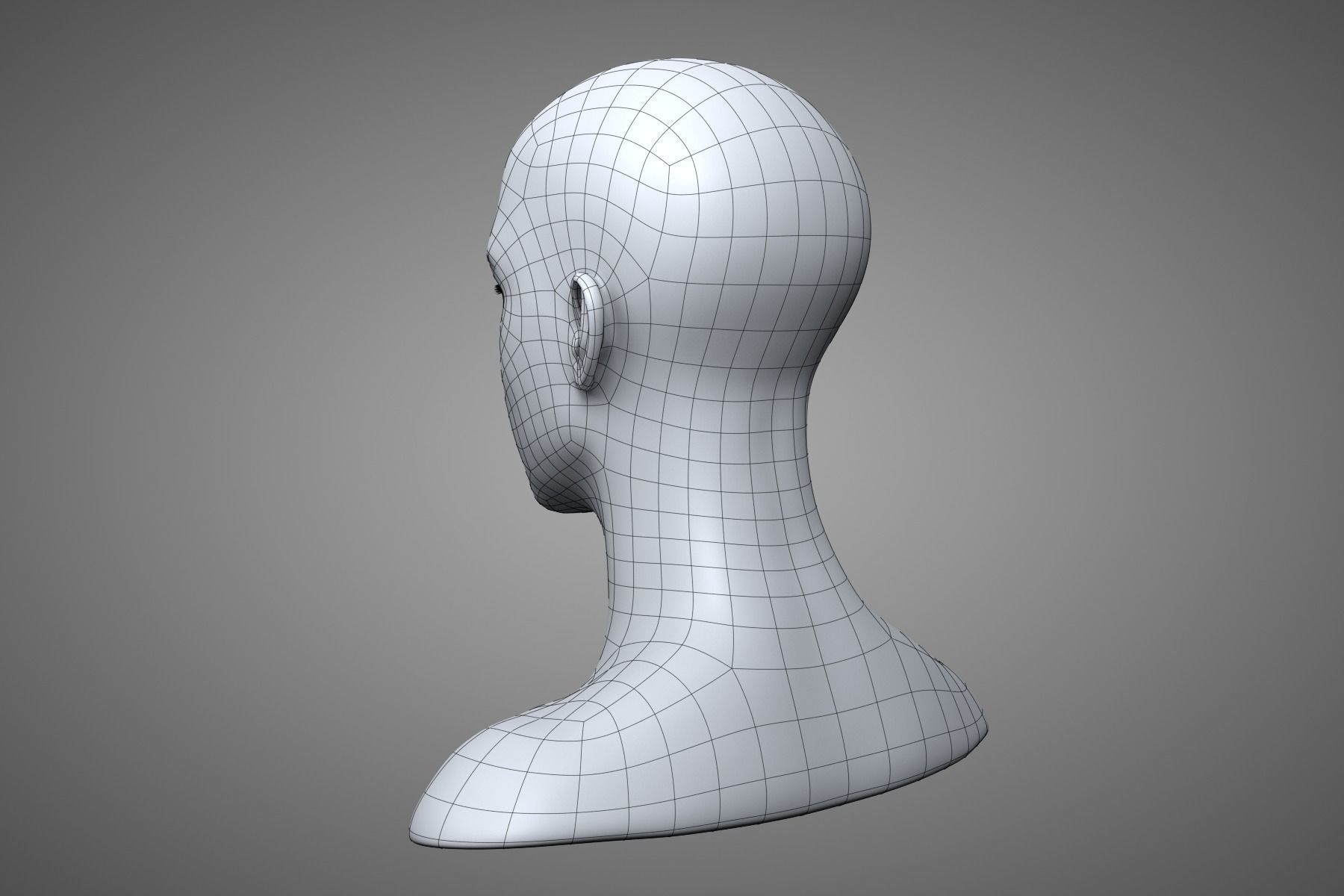 Young Male Head 3D model_19