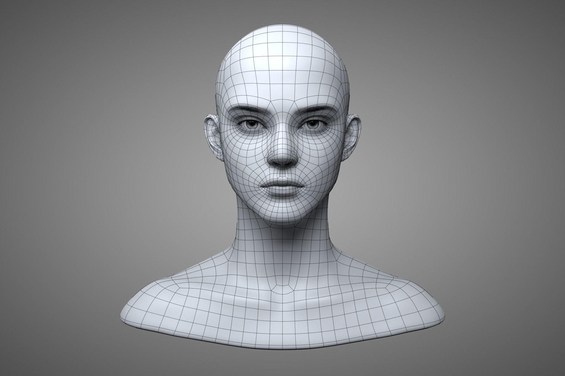Young Male Head 3D model_17