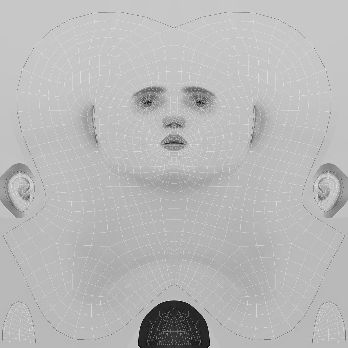 Young Male Head 3D model_23