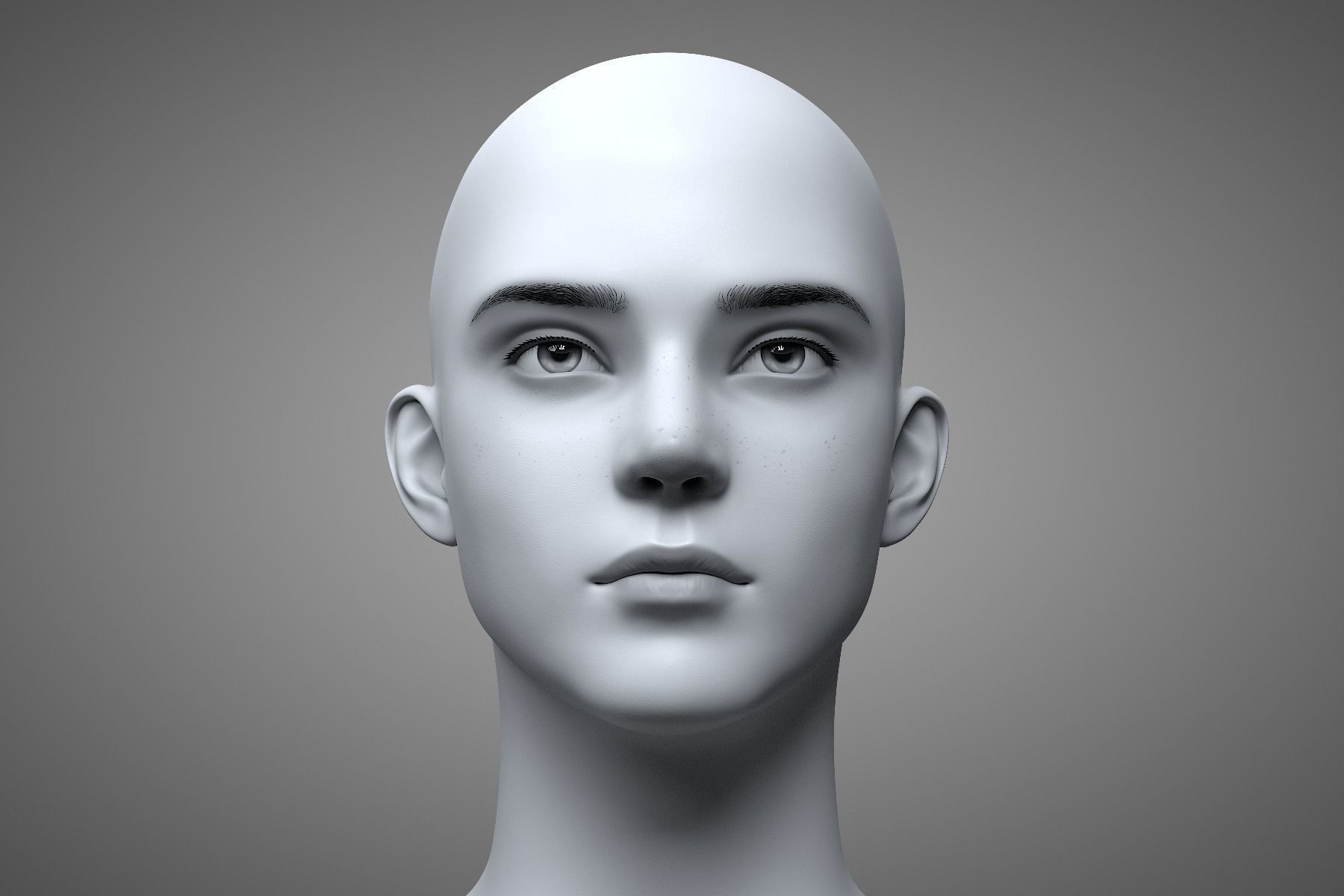 Young Male Head 3D model_11