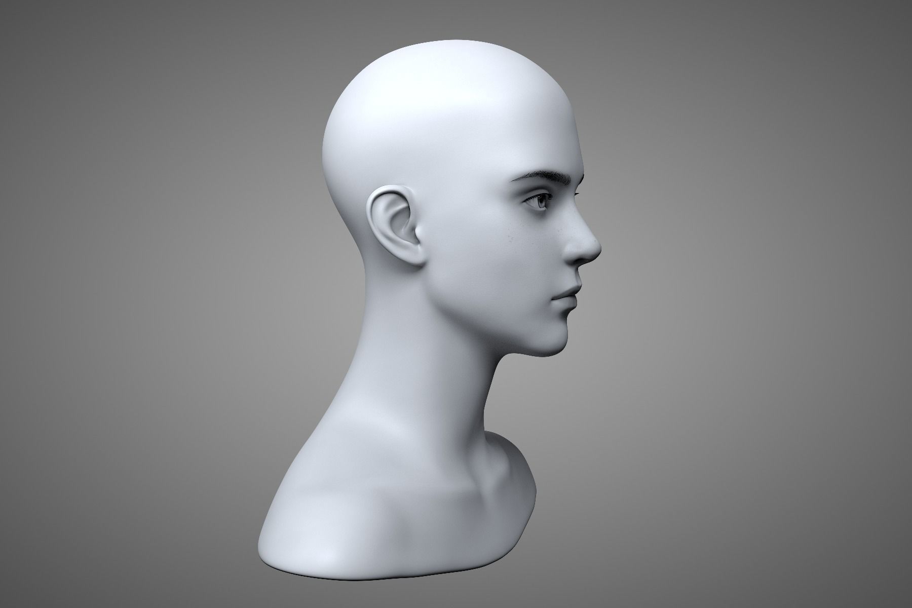 Young Male Head 3D model_6