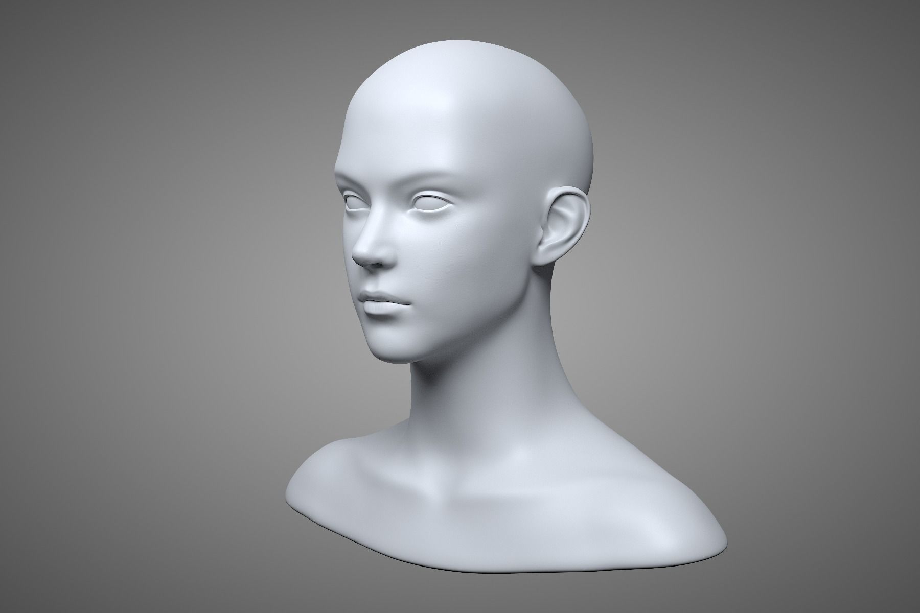 Young Male Head 3D model_16