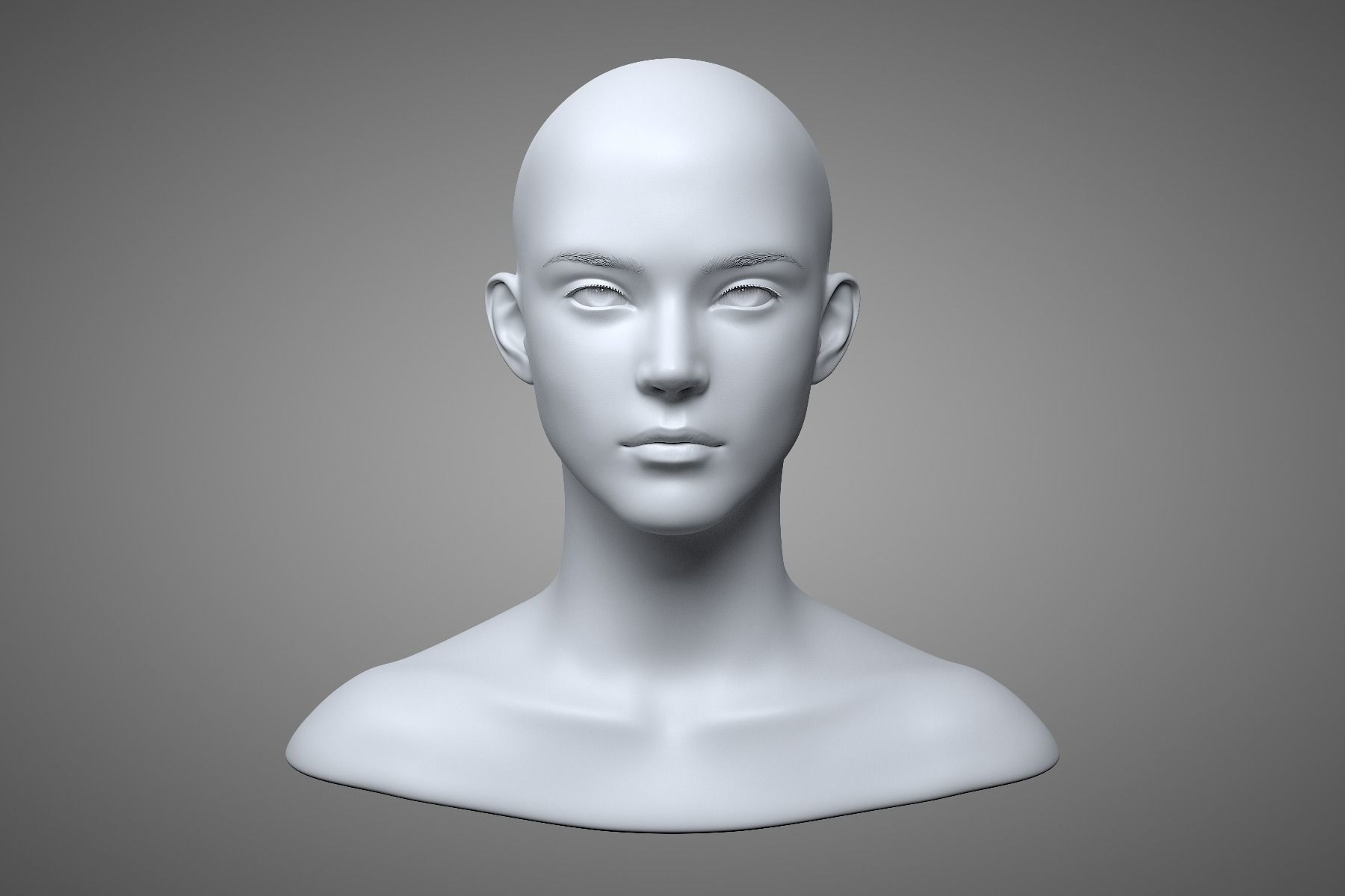 Young Male Head 3D model_13
