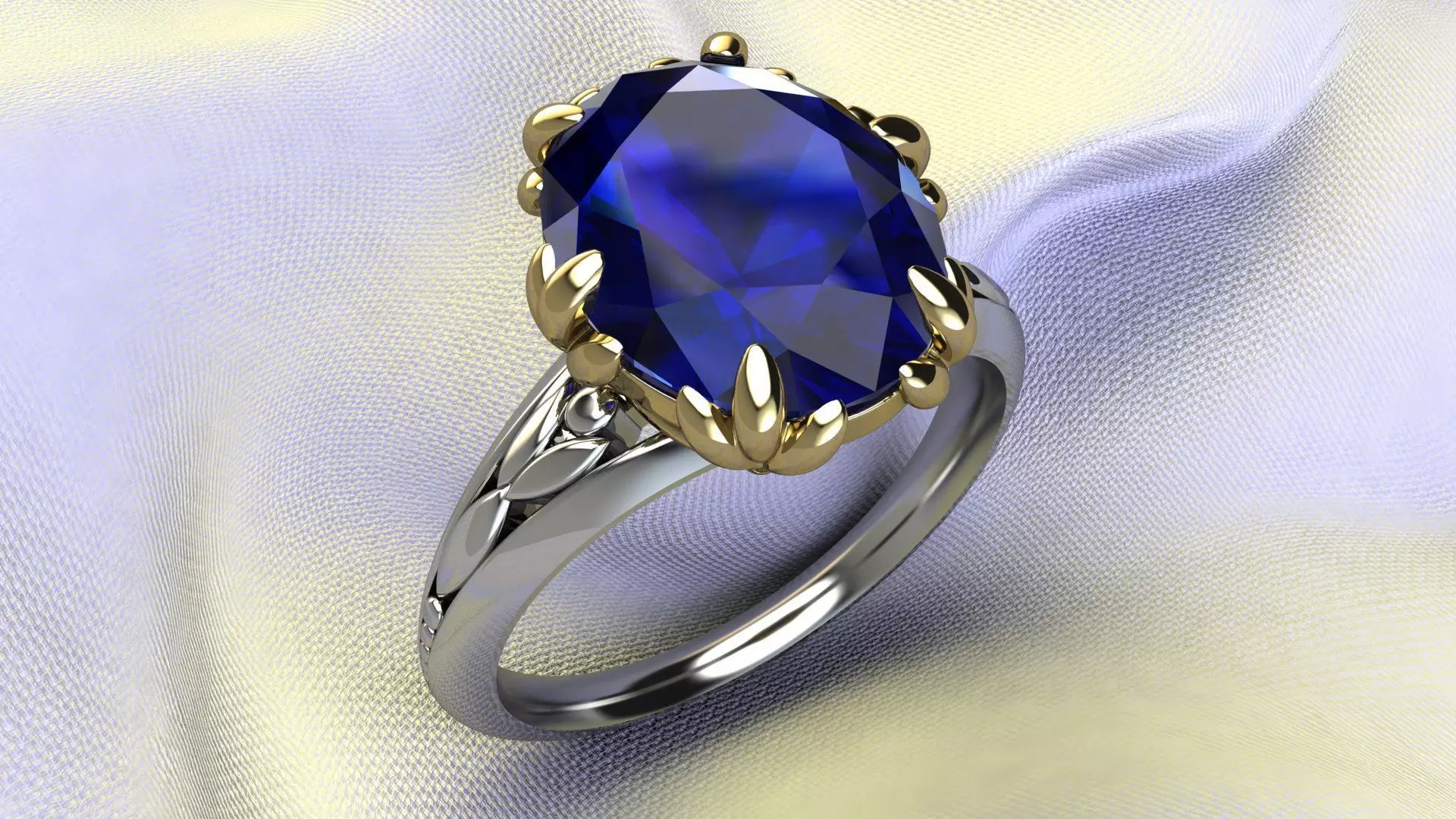 Oval Gem Ring 3D print model_0