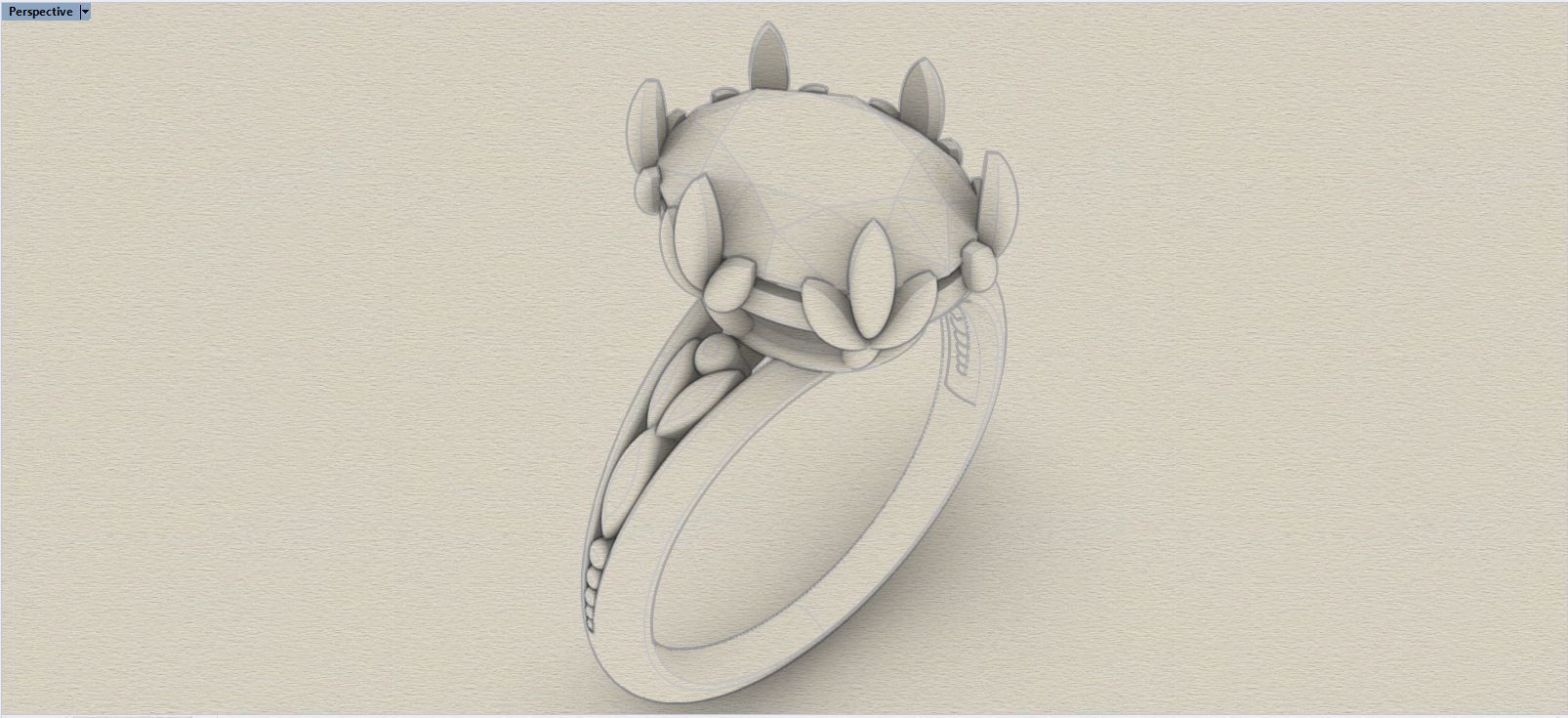 Oval Gem Ring 3D print model_3