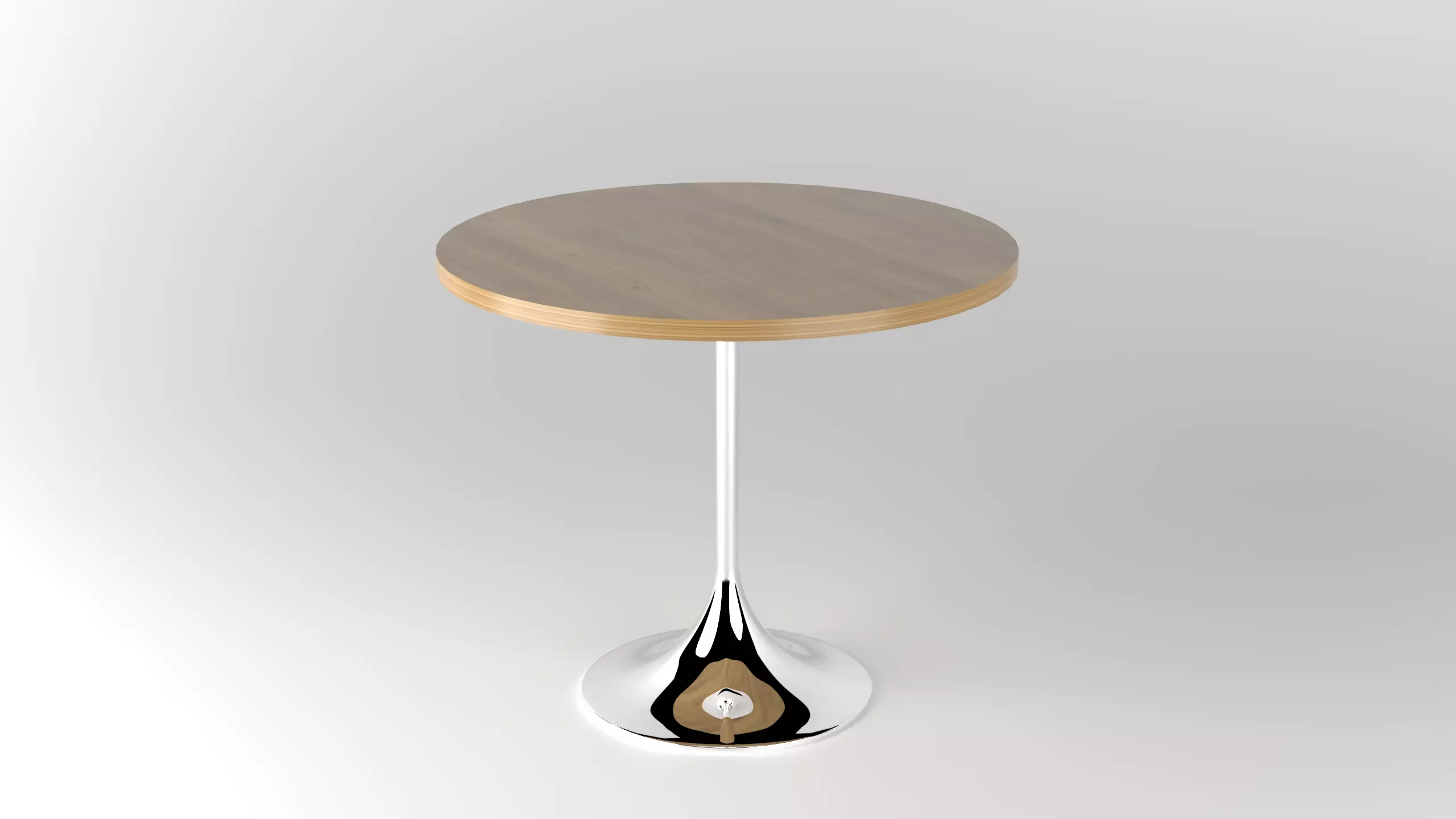 Table bar with round wooden top and metal base Free 3D model