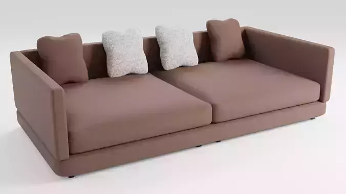 Sofa made of quality brown fabric in a modern style