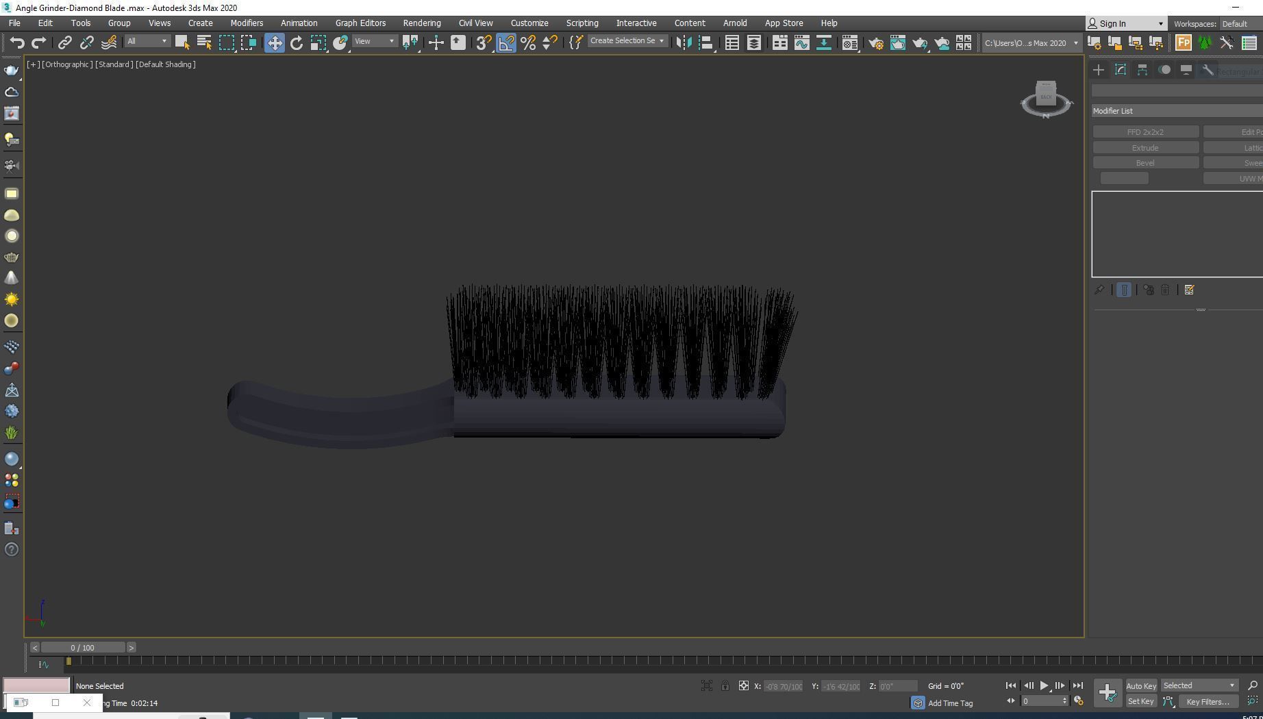 Hand Brush Low-poly 3D model_5