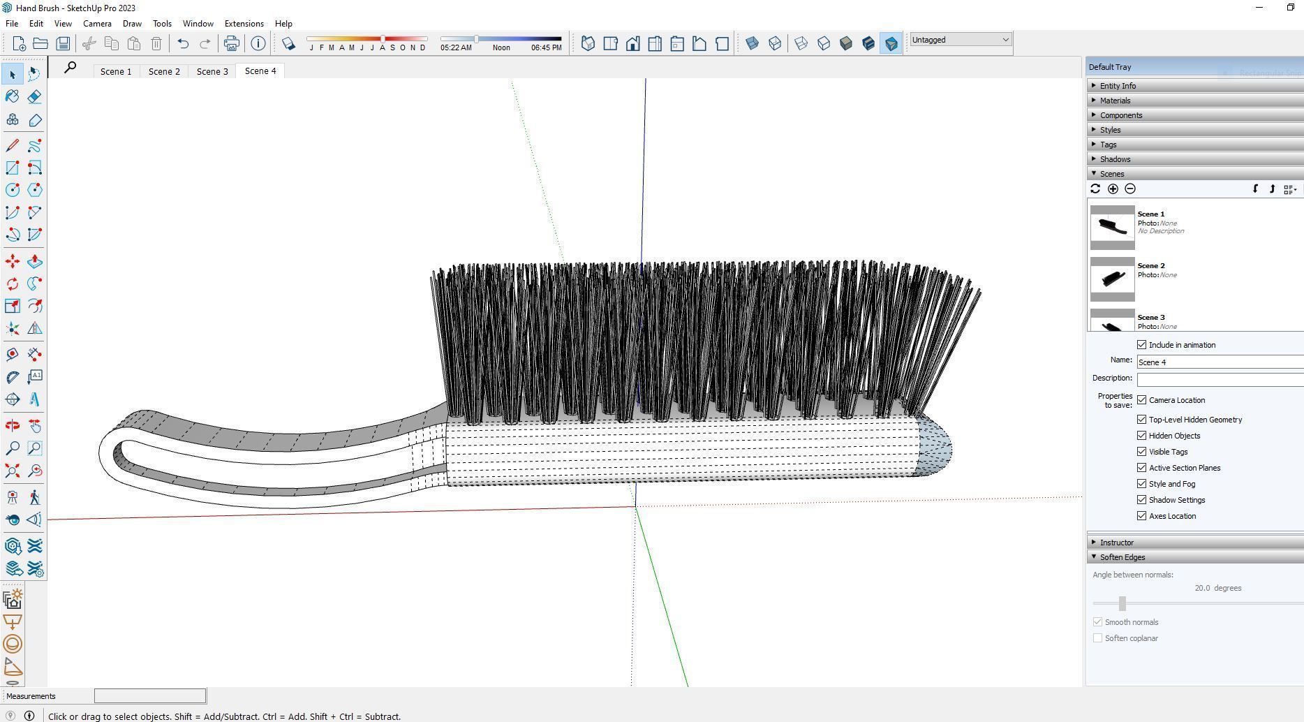 Hand Brush Low-poly 3D model_6