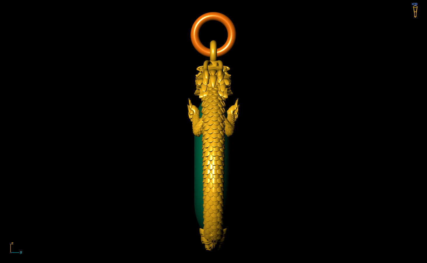 Dragon Pendant 3D print model_9
