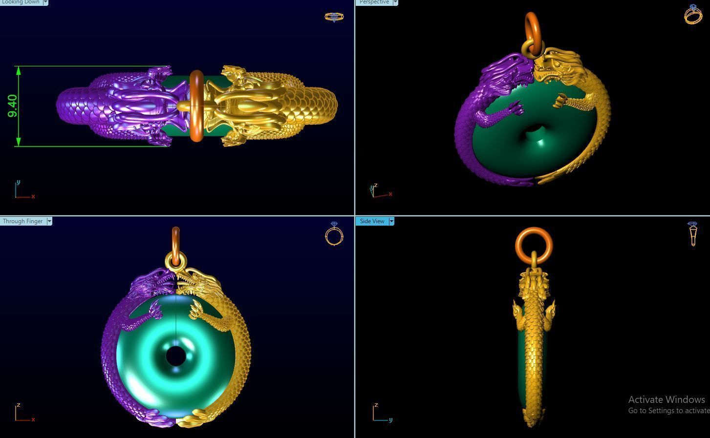 Dragon Pendant 3D print model_8