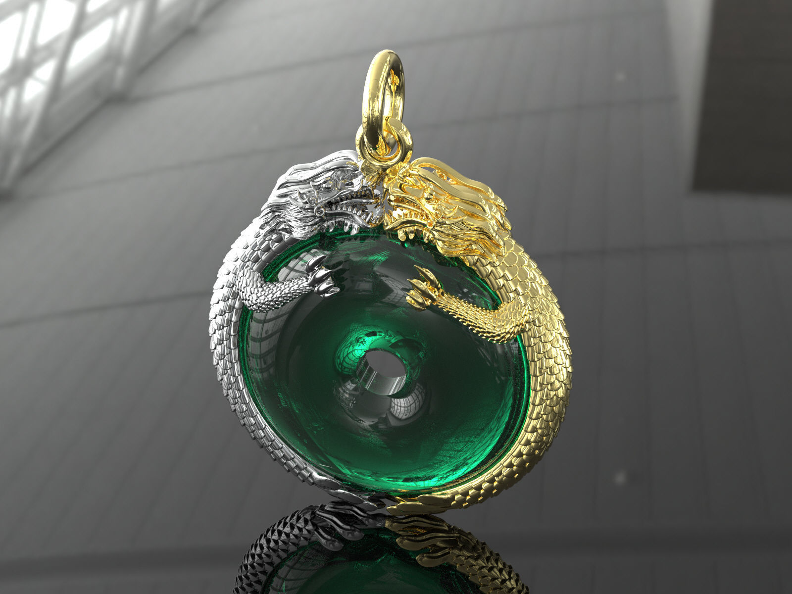 Dragon Pendant 3D print model_3