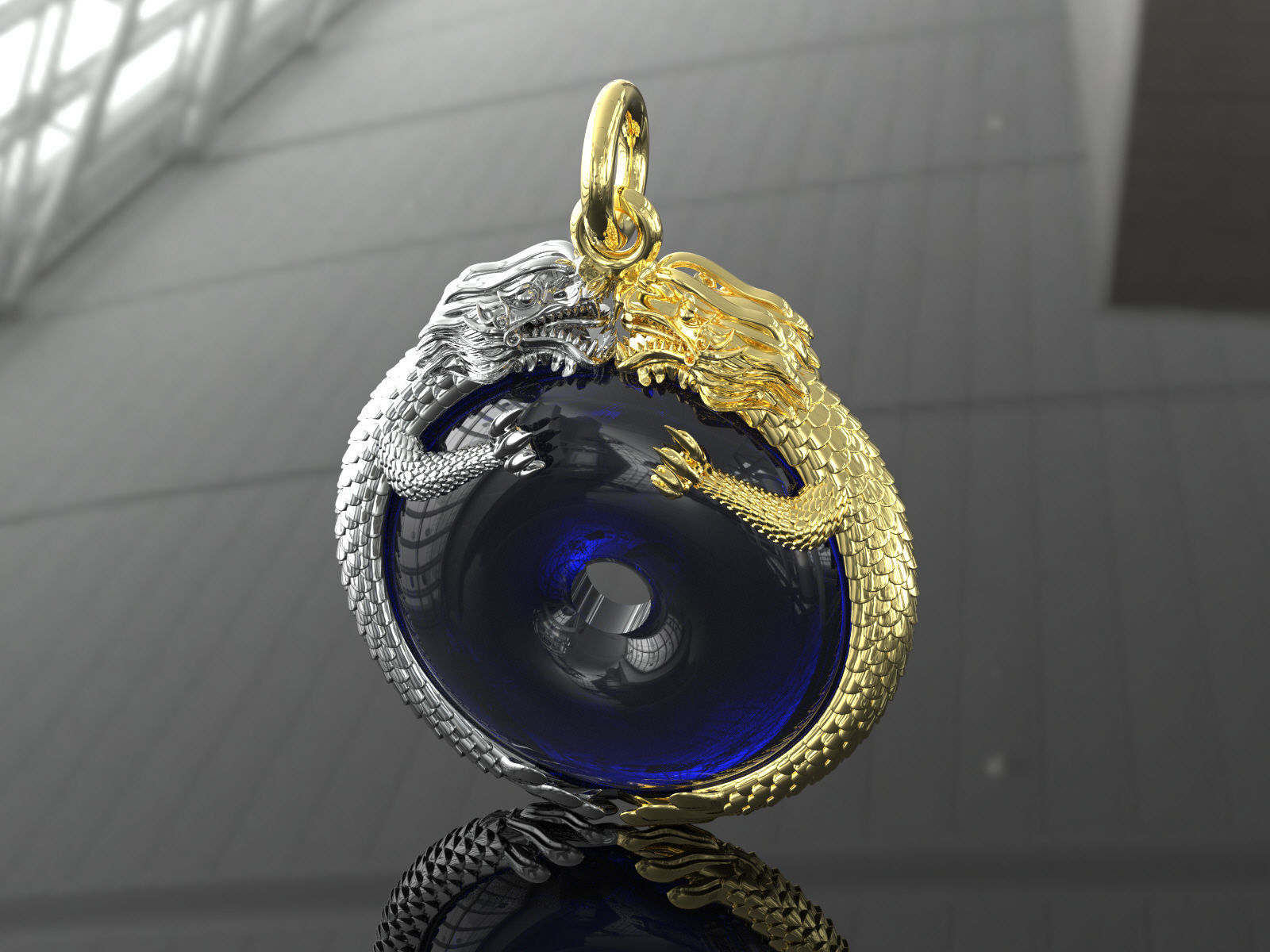 Dragon Pendant 3D print model_4