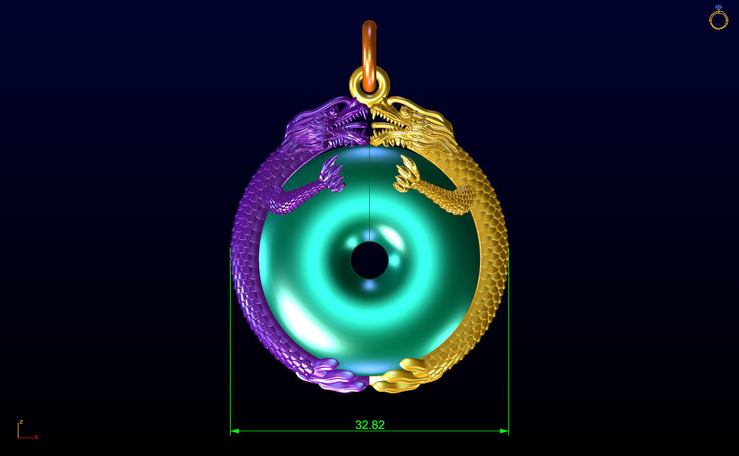 Dragon Pendant 3D print model_6