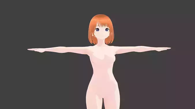 T pose rigged model - Yotsuba Nakano anime girl 3D model