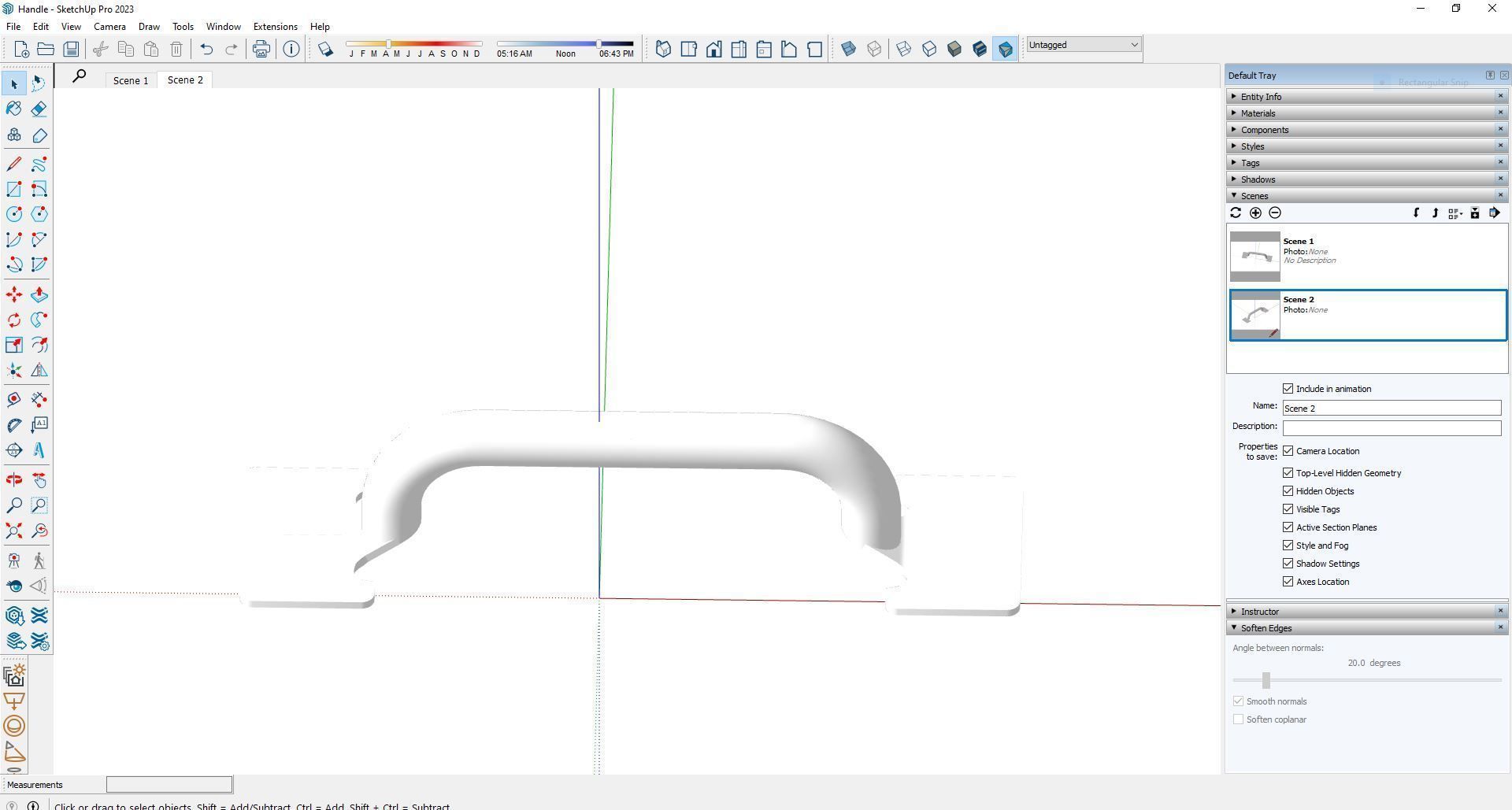 Handle - Metal Low-poly 3D model_5