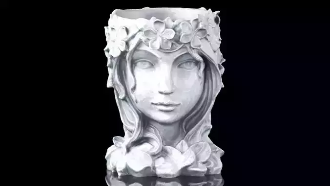 YARNOW Head Face Planter Cute Human Head 3D print model
