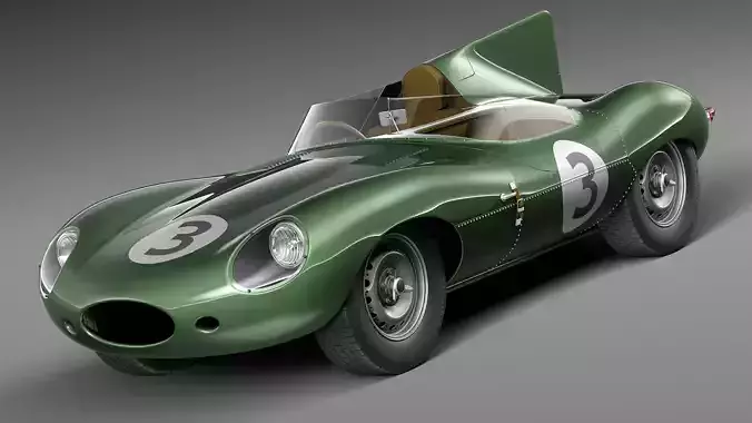 Jaguar D Type Longnose 1954 3D model