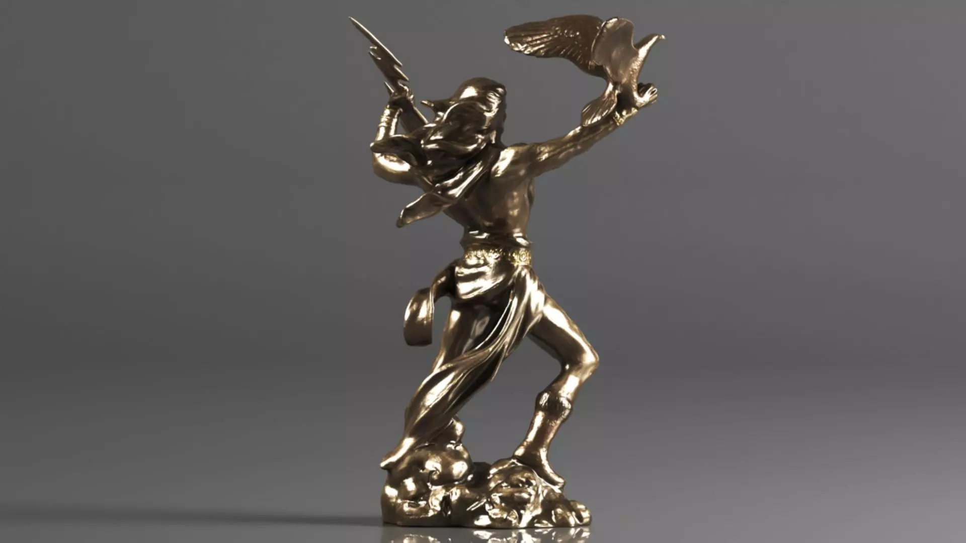 Greek God Zeus Thunderbolt Strike Cold Cast Resin 3D print model