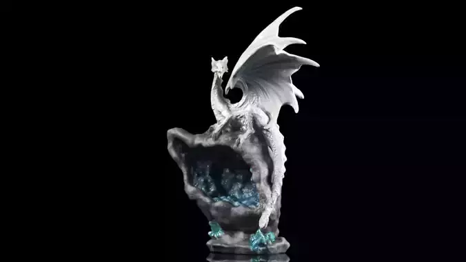 Ebros Gift Fantasy White Stalactite Meteor Basilisk Dragon  3D print model