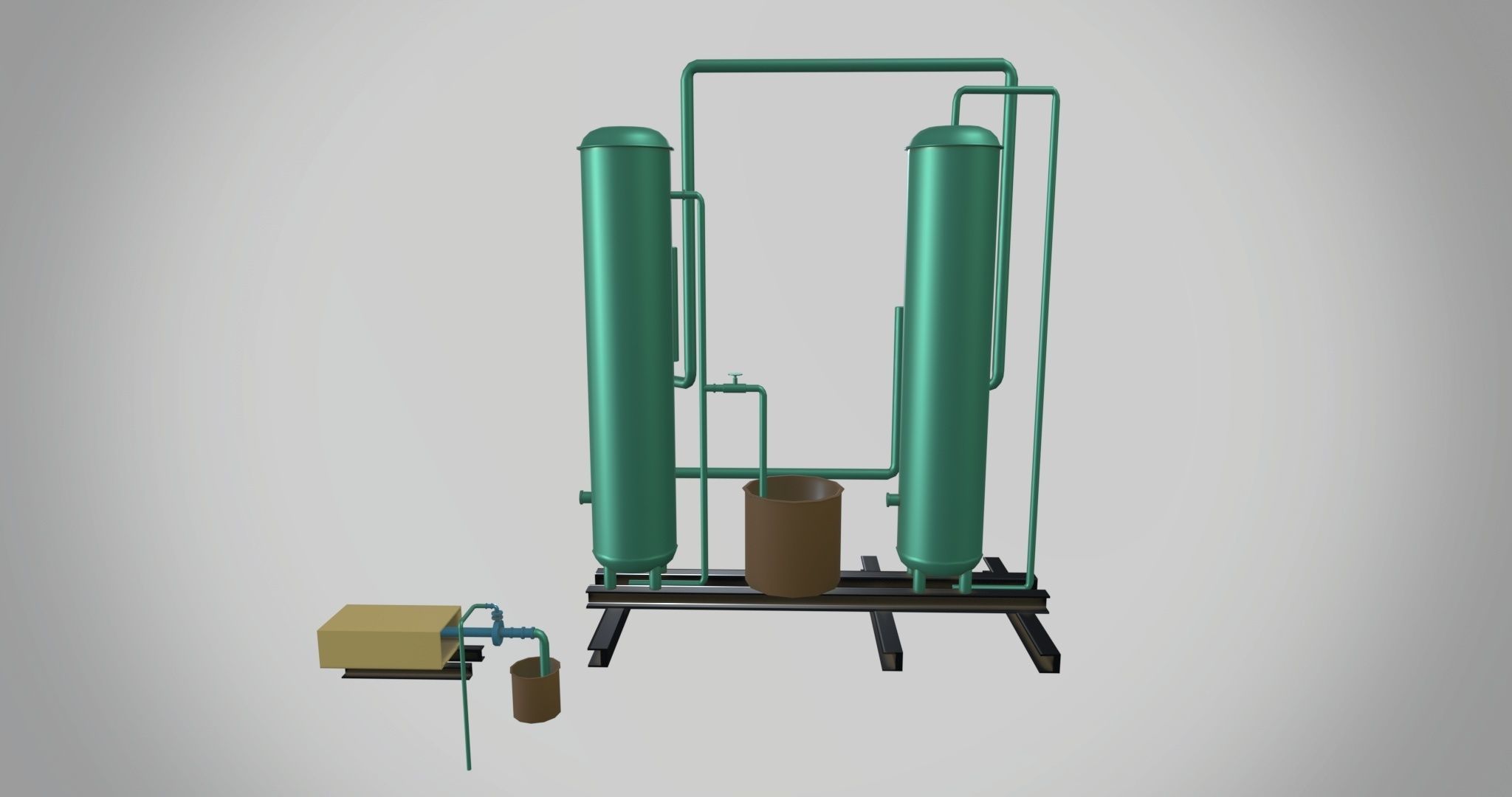 Cooling Water Filter Low-poly 3D model_2