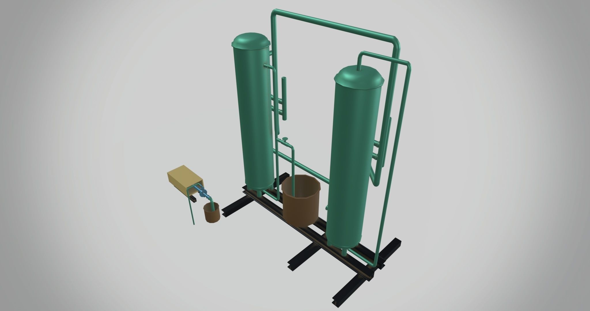 Cooling Water Filter Low-poly 3D model_8