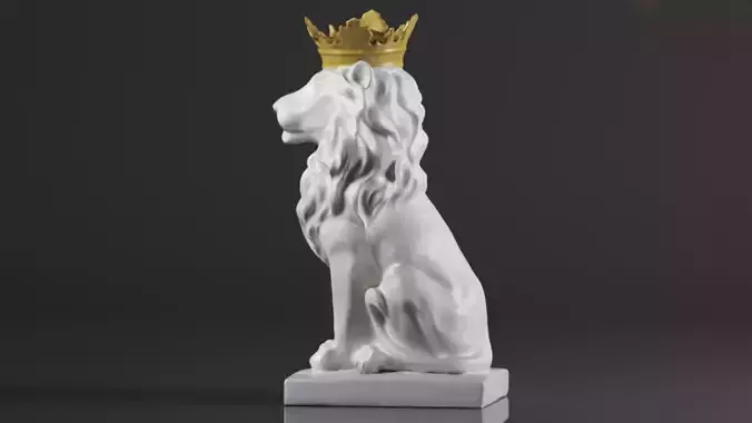 CUZOKOLA H Large Modern Royal King Lion Statue Decor for Shelf 3D print model