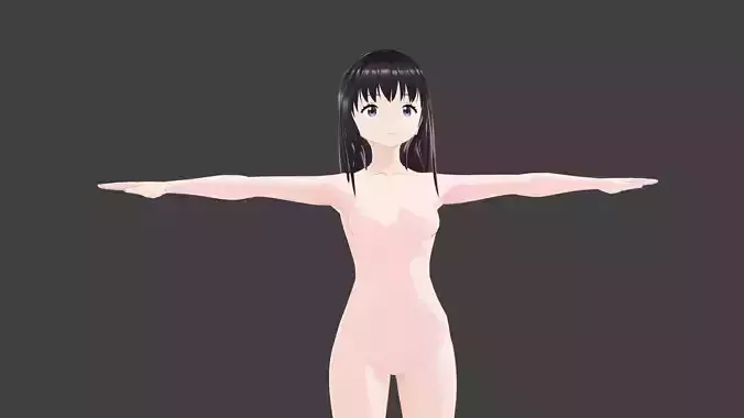 T pose rigged model - Inoue Takina anime girl 3D model