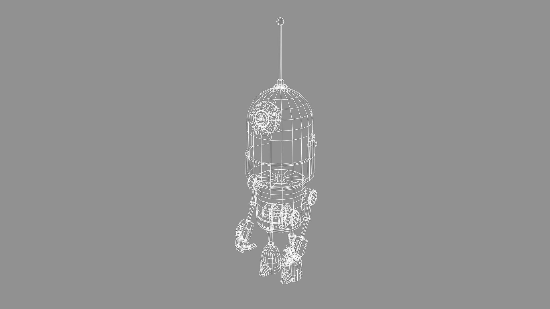 10 Cute Robots Low-poly 3D model_23