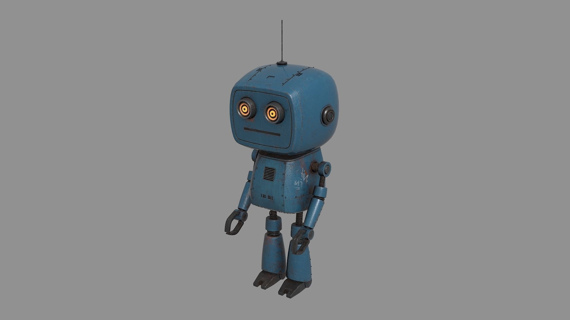 10 Cute Robots Low-poly 3D model_13