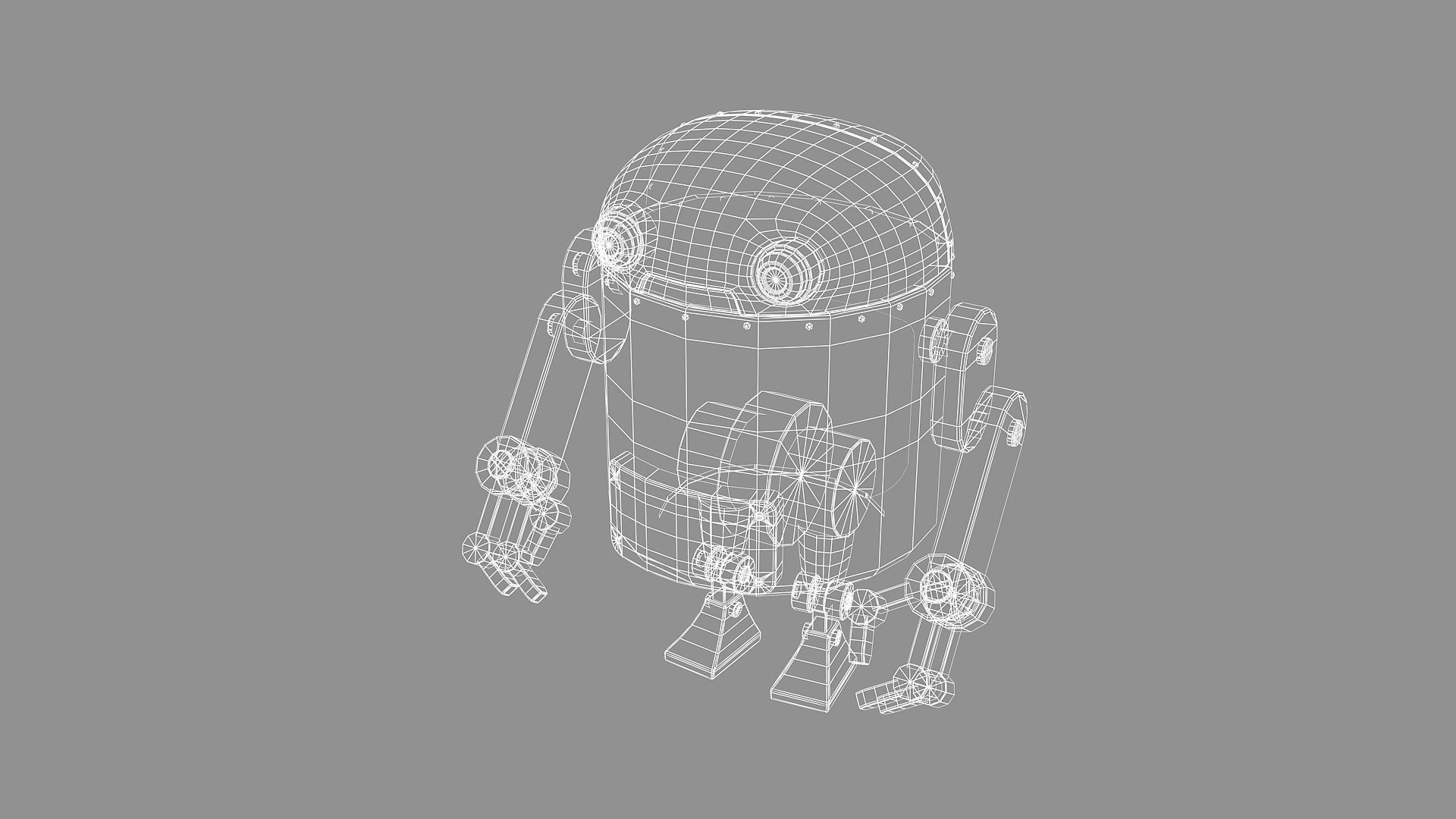 10 Cute Robots Low-poly 3D model_19