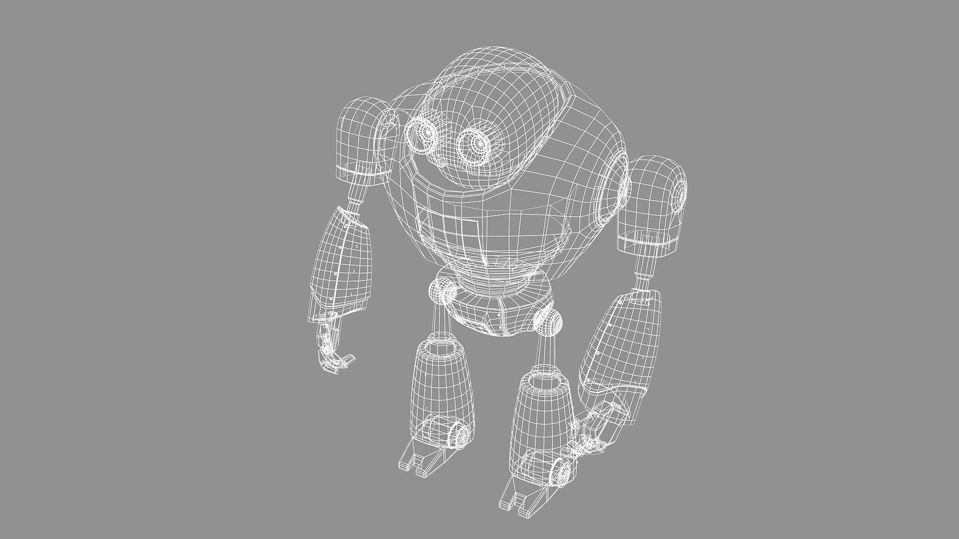 10 Cute Robots Low-poly 3D model_35